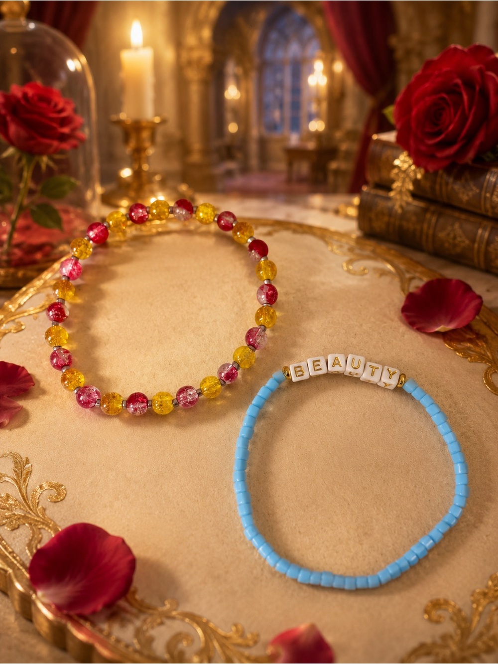 Beauty and the Beast inspired Bracelet Set 9”